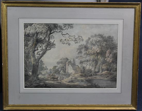 Paul Sandby RA (1731-1809) On the road to Dartford, 14 x 20.5in.